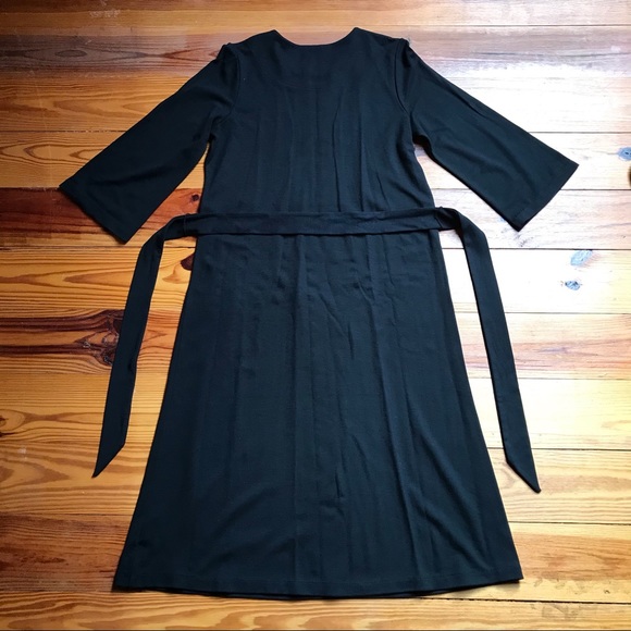 Liz Claiborne Basic Black Belted 3/4 Sleeve Dress, EUC, M - Picture 14 of 14